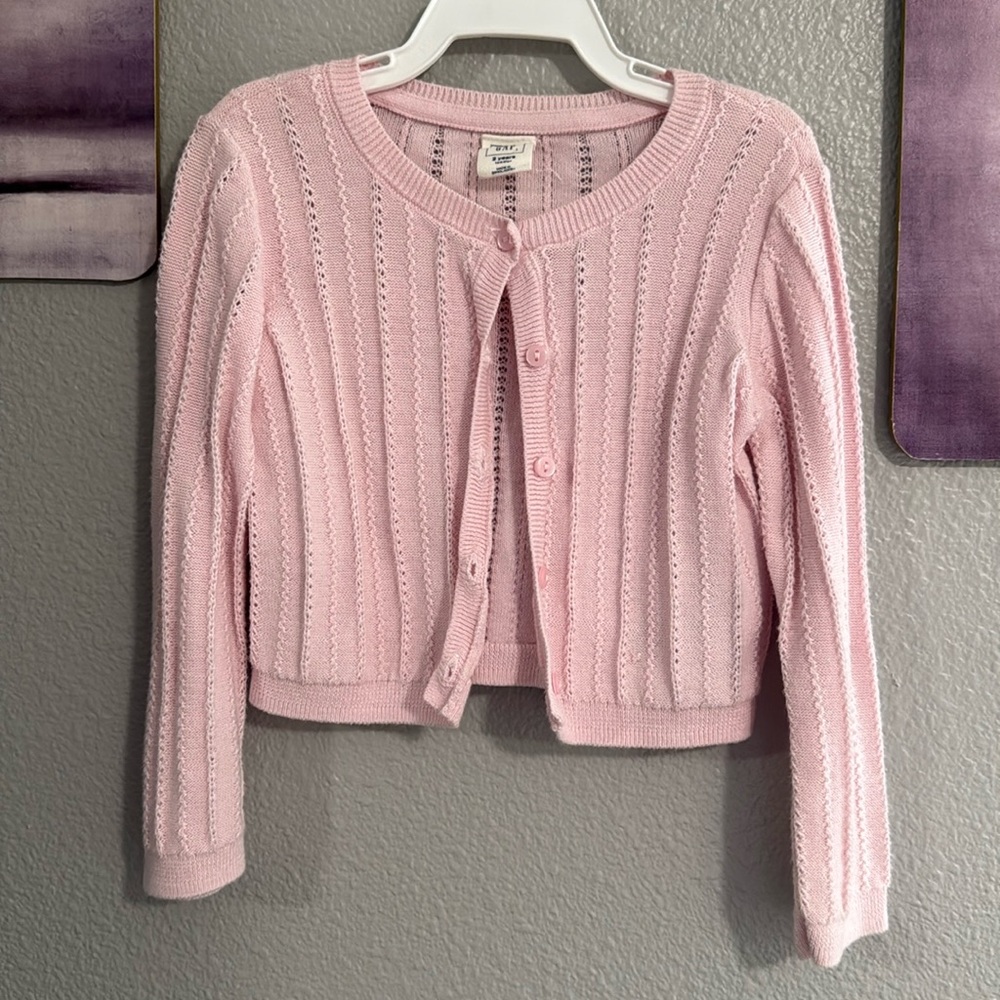 Gap knitwear pink Cardigan-Girls 2 years gently used cotton
